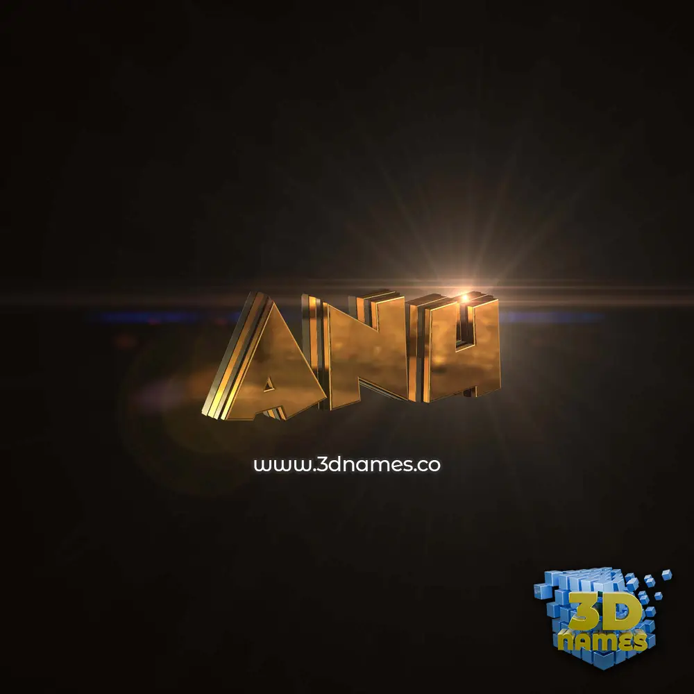 anu in Golden Sparkle style - 3D name wallpaper
