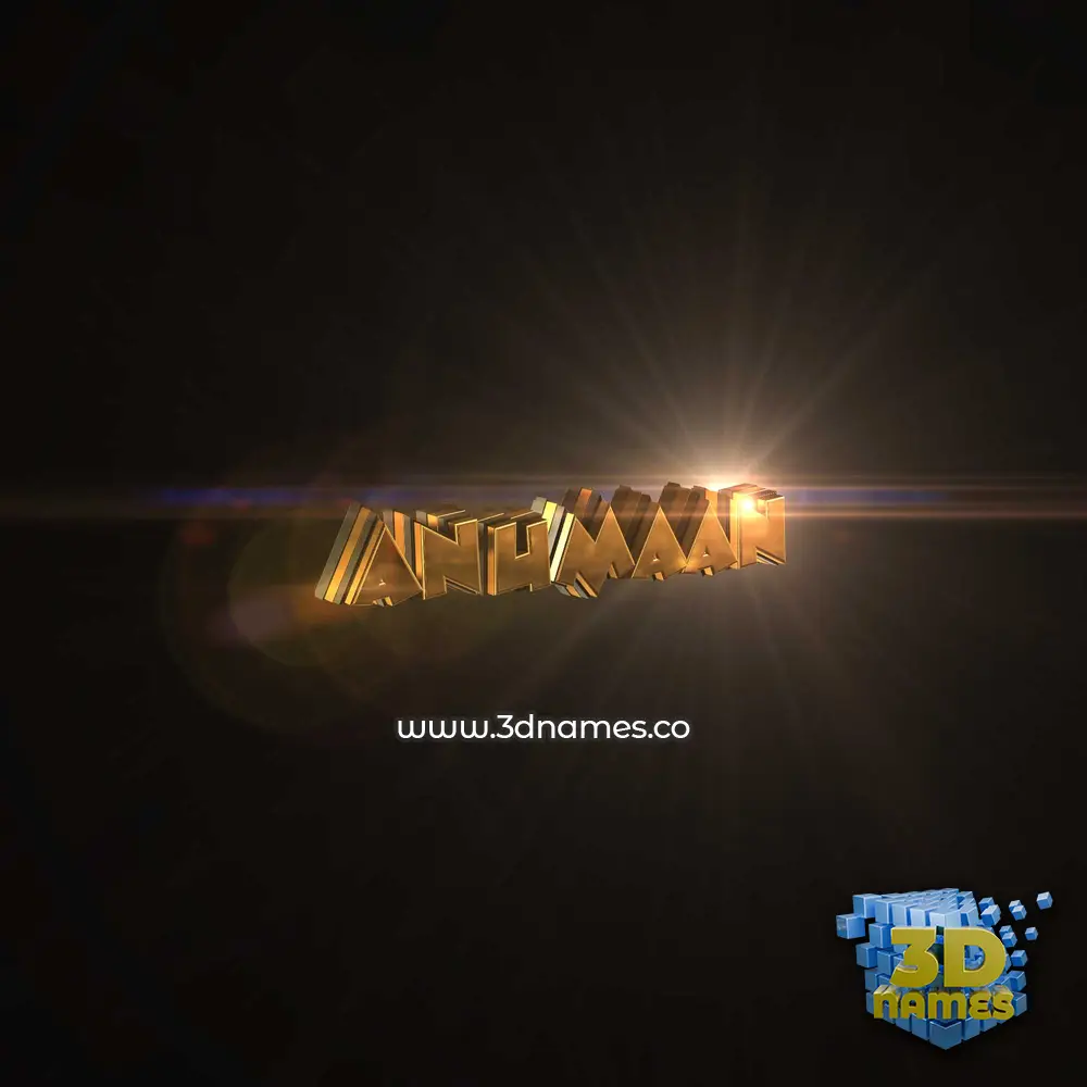 anumaan in Golden Sparkle style - 3D name wallpaper