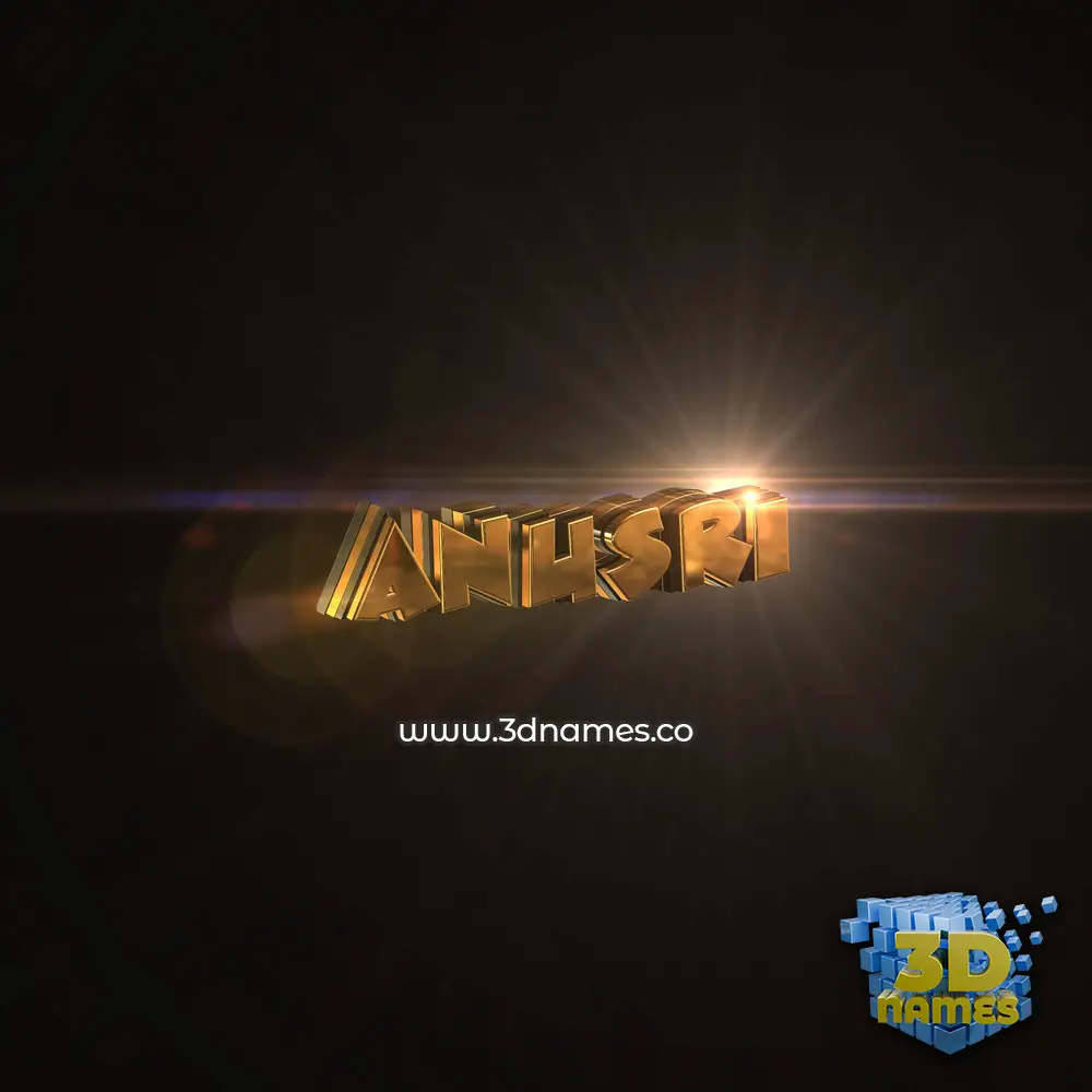 anusri in Golden Sparkle style - 3D name wallpaper