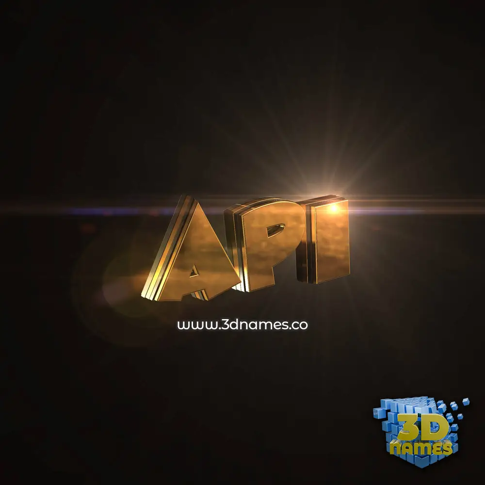 api in Golden Sparkle style - 3D name wallpaper