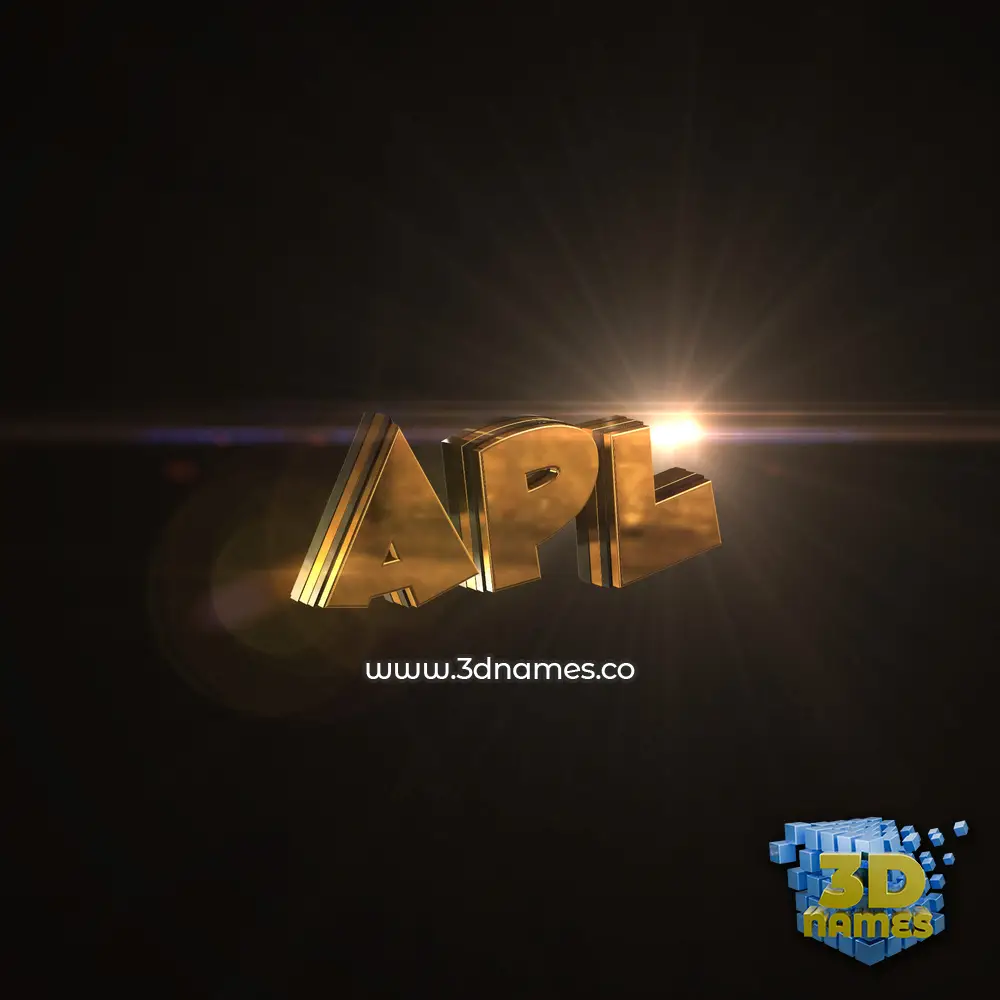 apl in Golden Sparkle style - 3D name wallpaper
