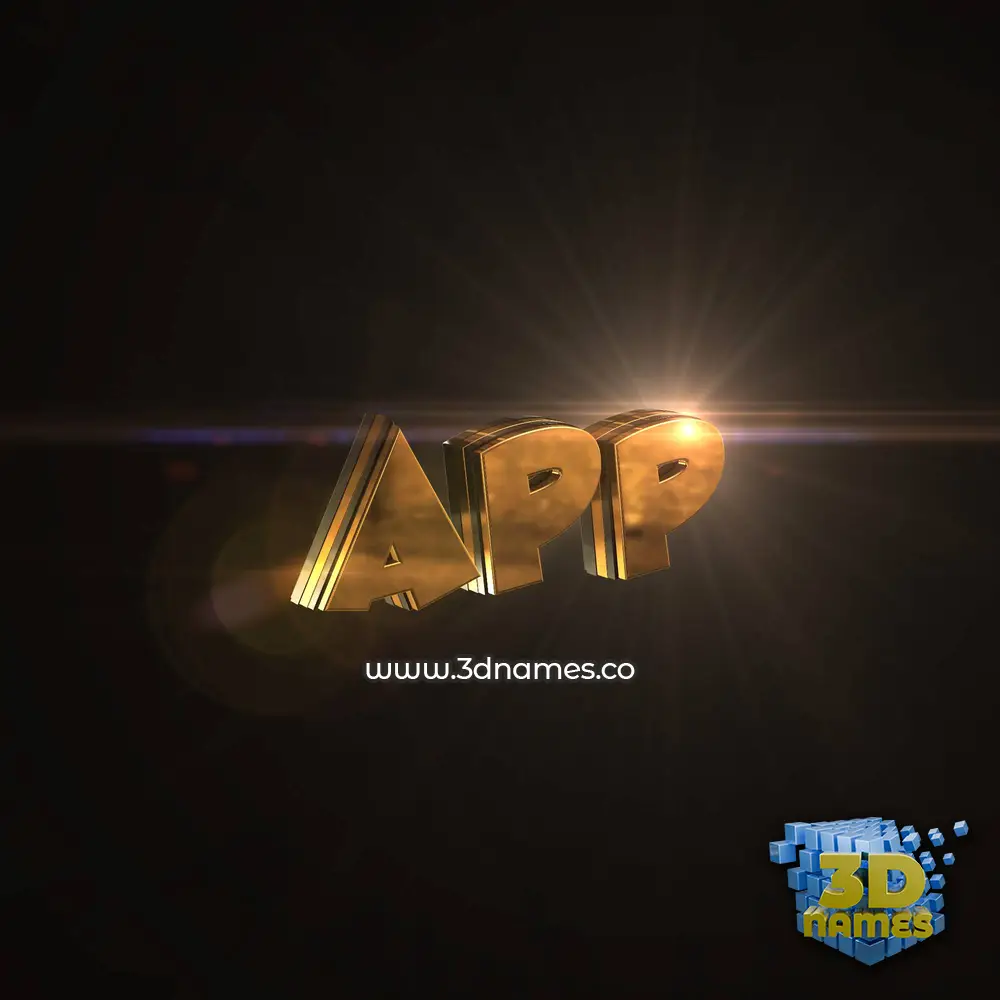 app in Golden Sparkle style - 3D name wallpaper
