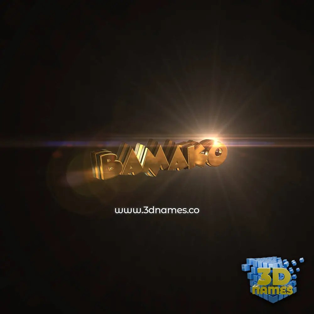 bamako in Golden Sparkle style - 3D name wallpaper
