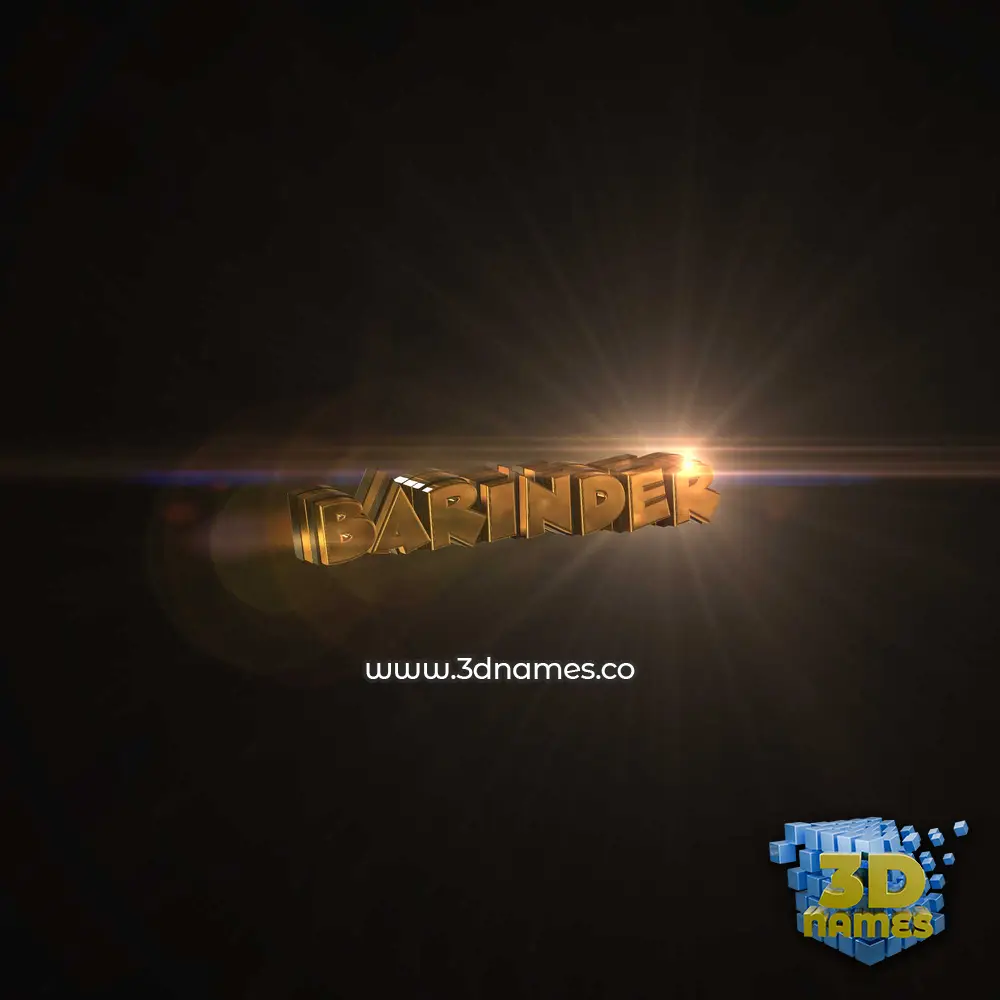 barinder in Golden Sparkle style - 3D name wallpaper