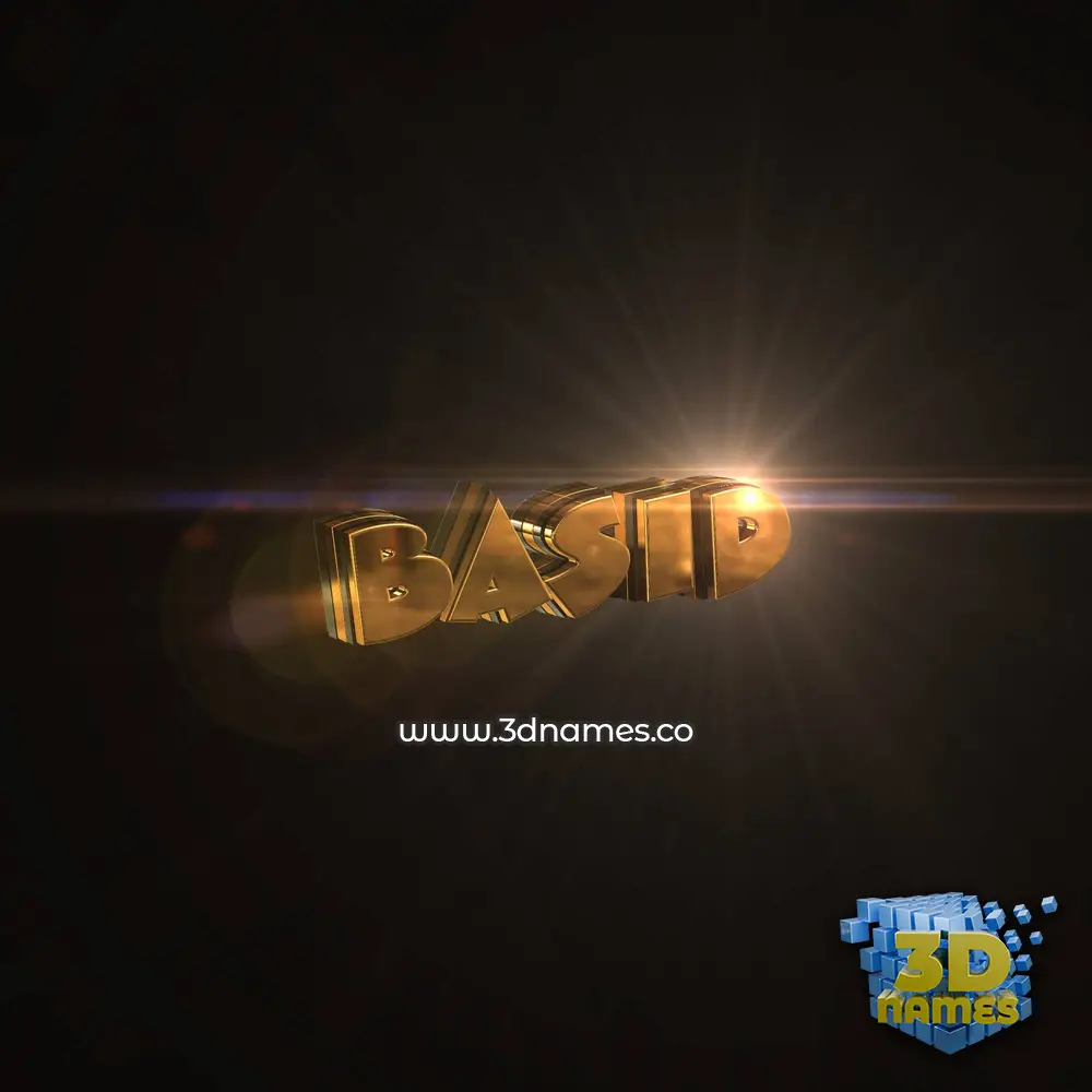 basid in Golden Sparkle style - 3D name wallpaper