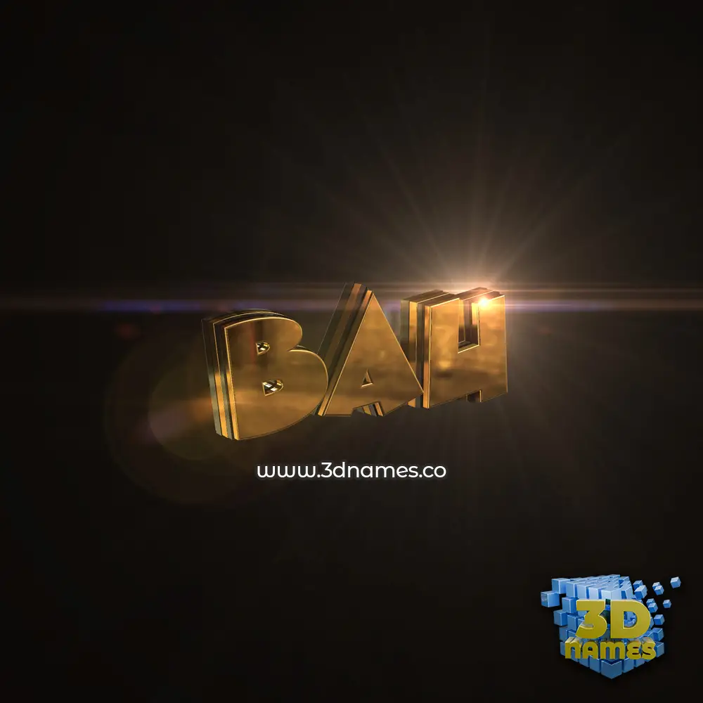 bau in Golden Sparkle style - 3D name wallpaper