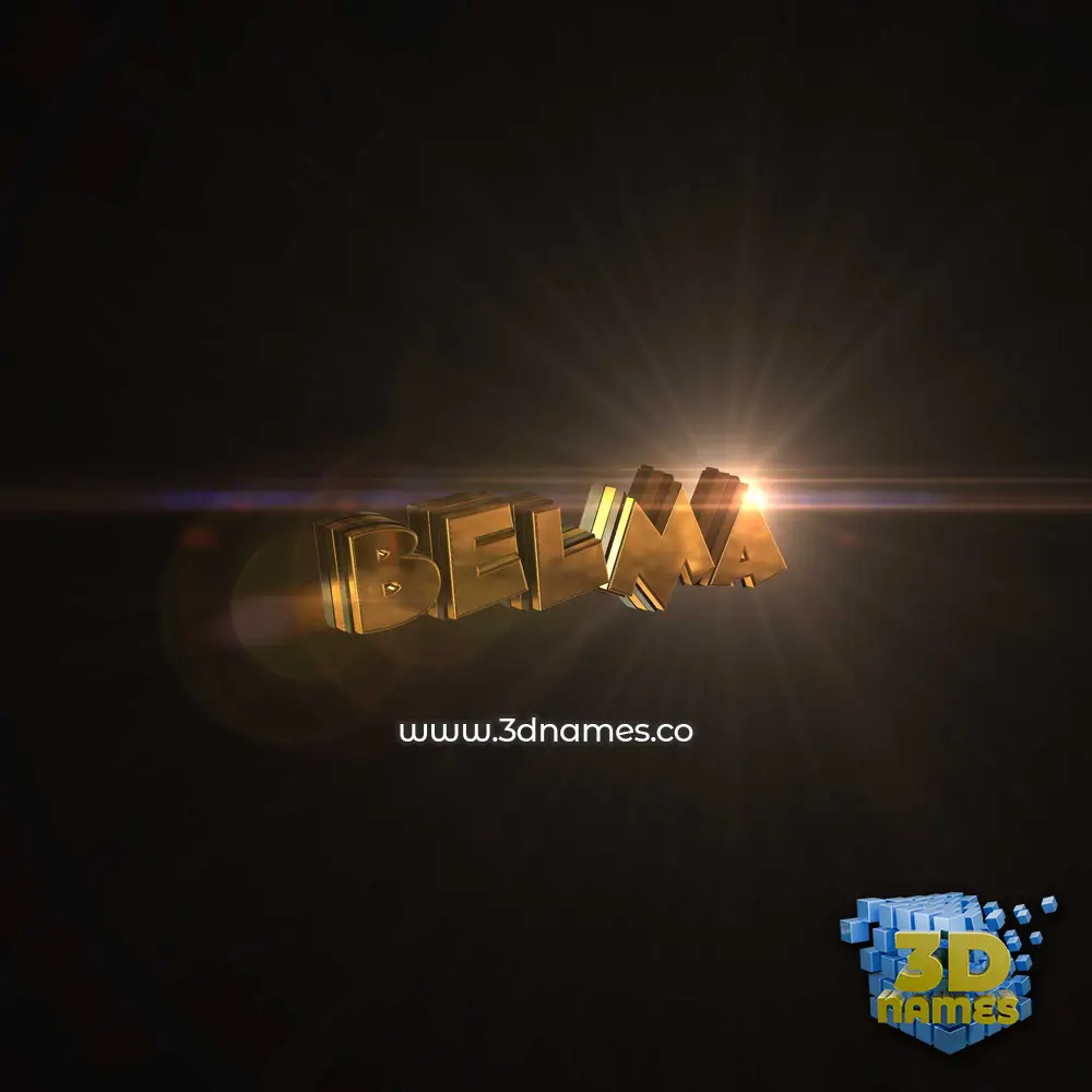 belma in Golden Sparkle style - 3D name wallpaper