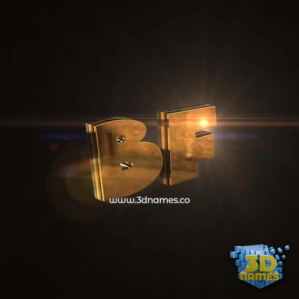 bf in Golden Sparkle style - 3D name wallpaper