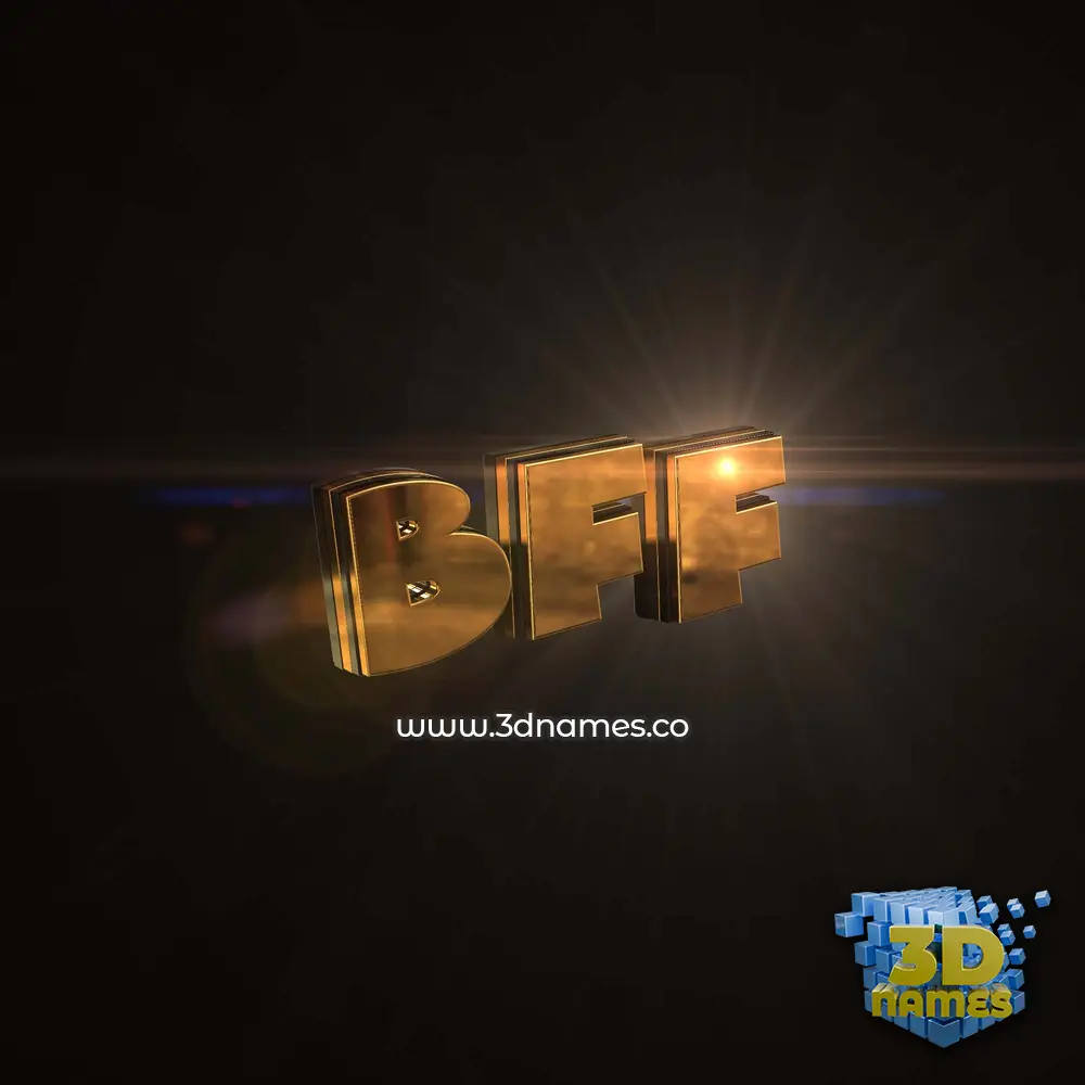 bff in Golden Sparkle style - 3D name wallpaper