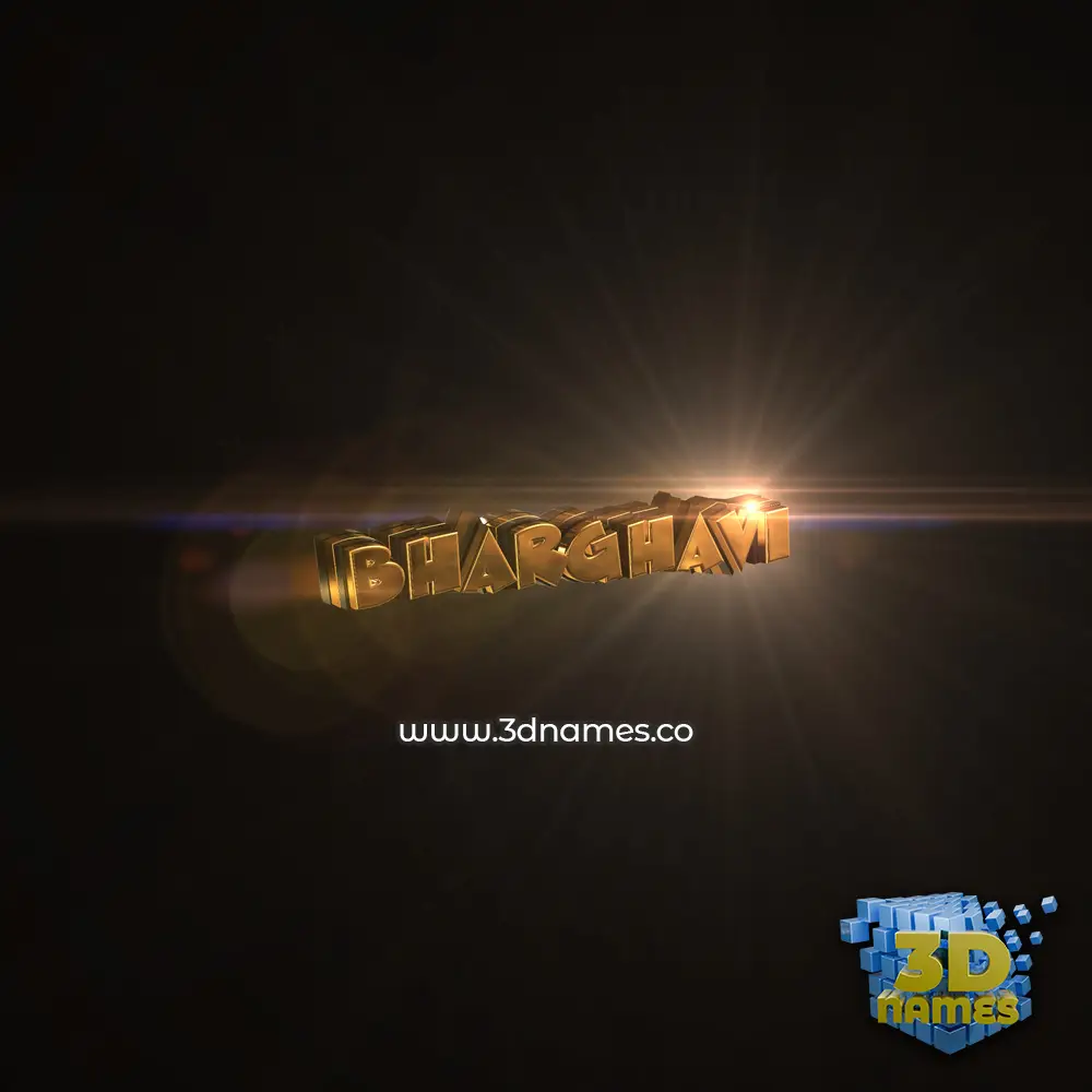 bharghavi in Golden Sparkle style - 3D name wallpaper