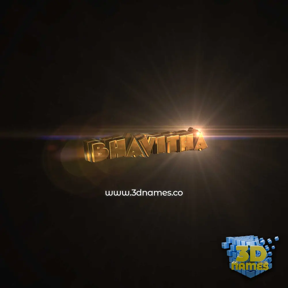 bhavitha in Golden Sparkle style - 3D name wallpaper