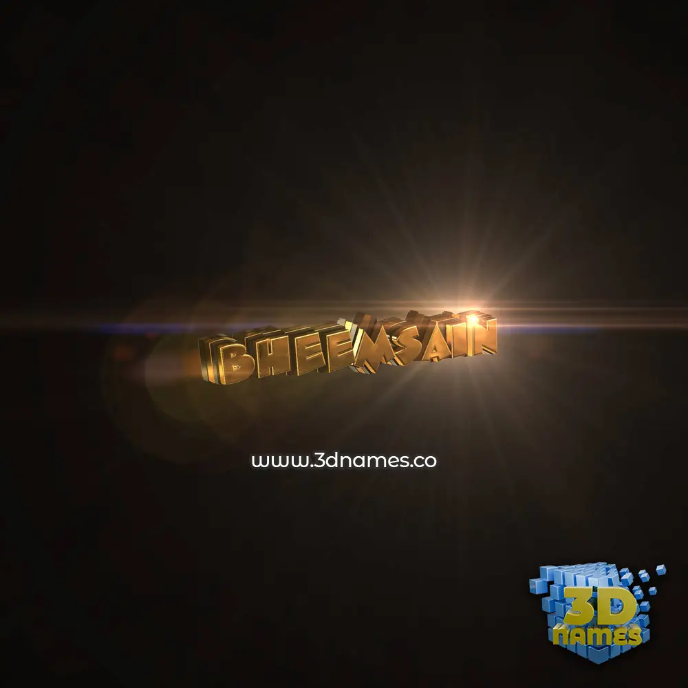 bheemsain in Golden Sparkle style - 3D name wallpaper