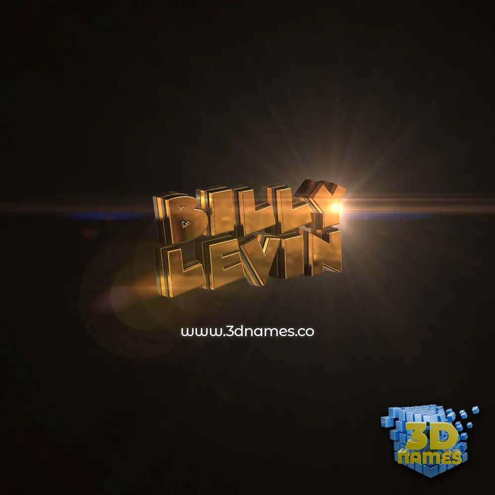billy levin in Golden Sparkle style - 3D name wallpaper