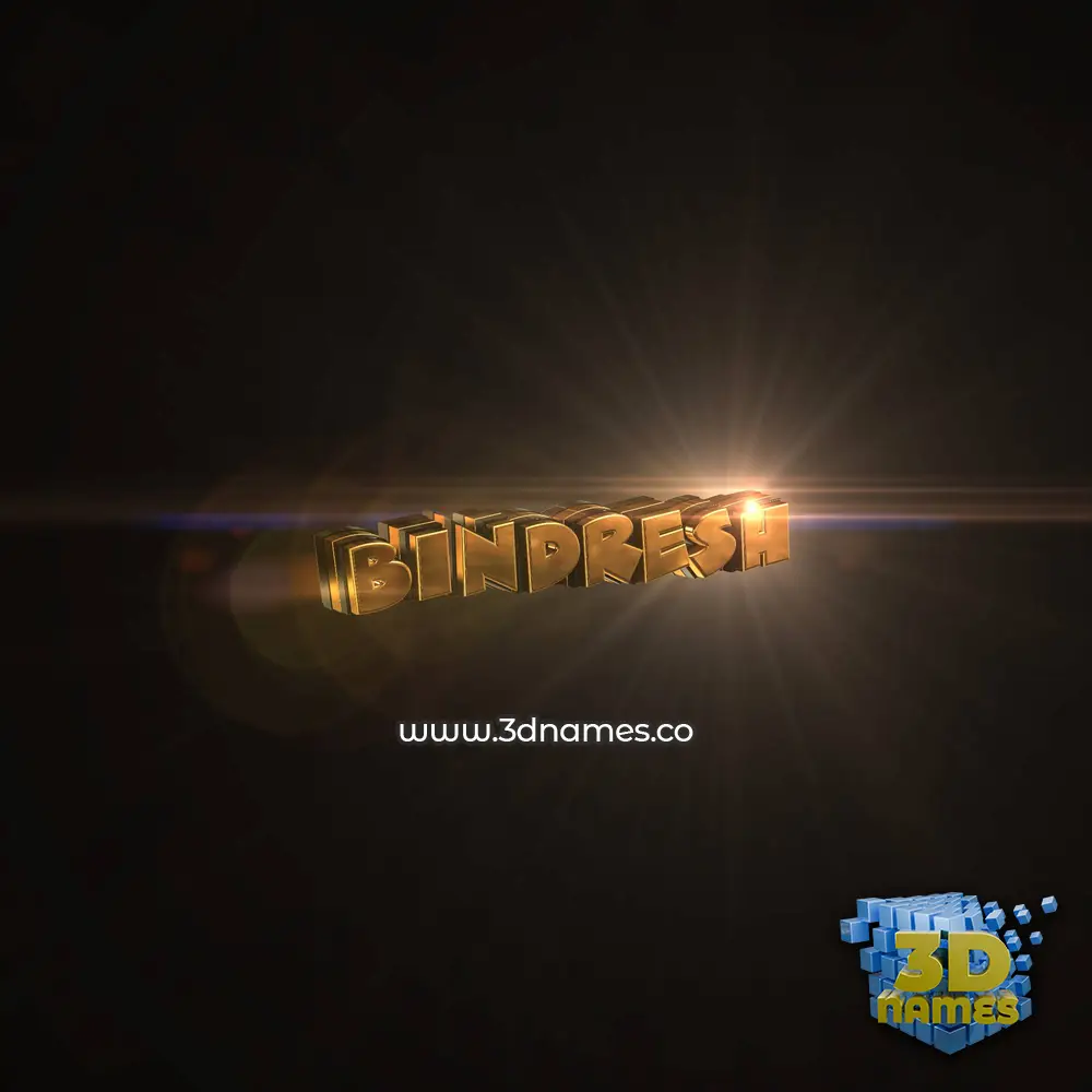 bindresh in Golden Sparkle style - 3D name wallpaper