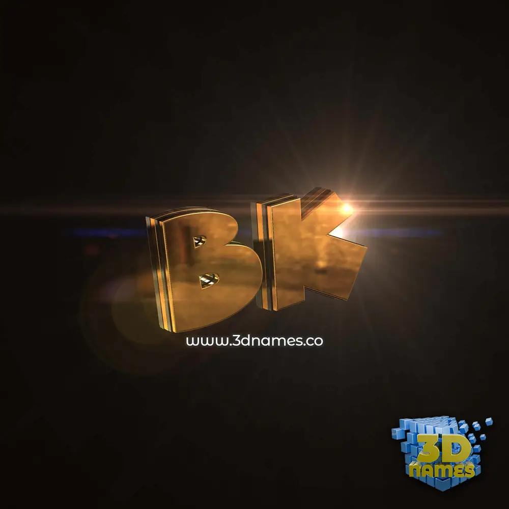 bk in Golden Sparkle style - 3D name wallpaper