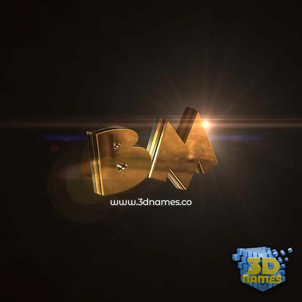 bm in Golden Sparkle style - 3D name wallpaper