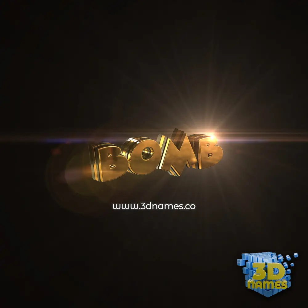 bomb in Golden Sparkle style - 3D name wallpaper