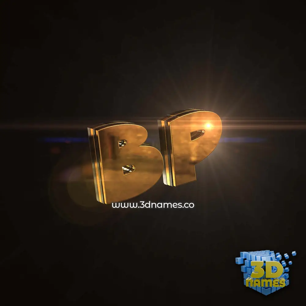bp in Golden Sparkle style - 3D name wallpaper