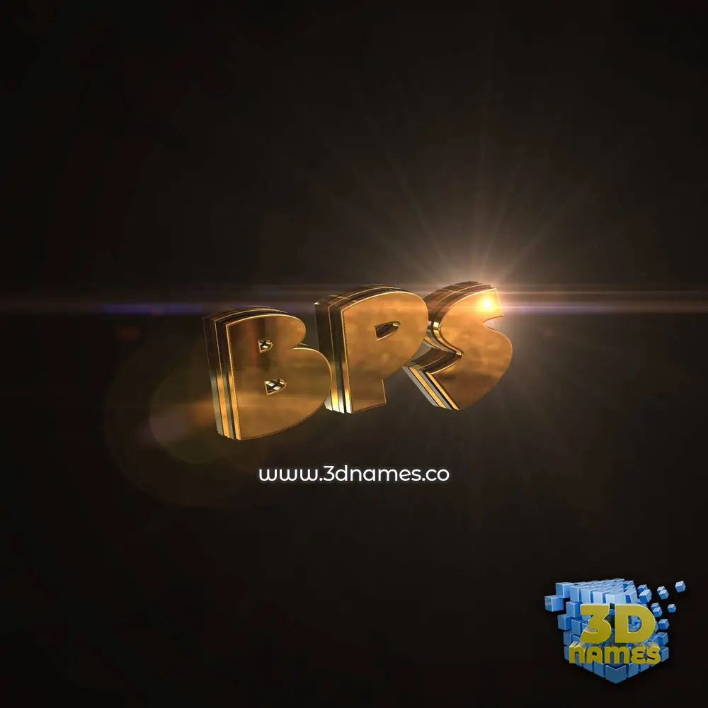bps in Golden Sparkle style - 3D name wallpaper
