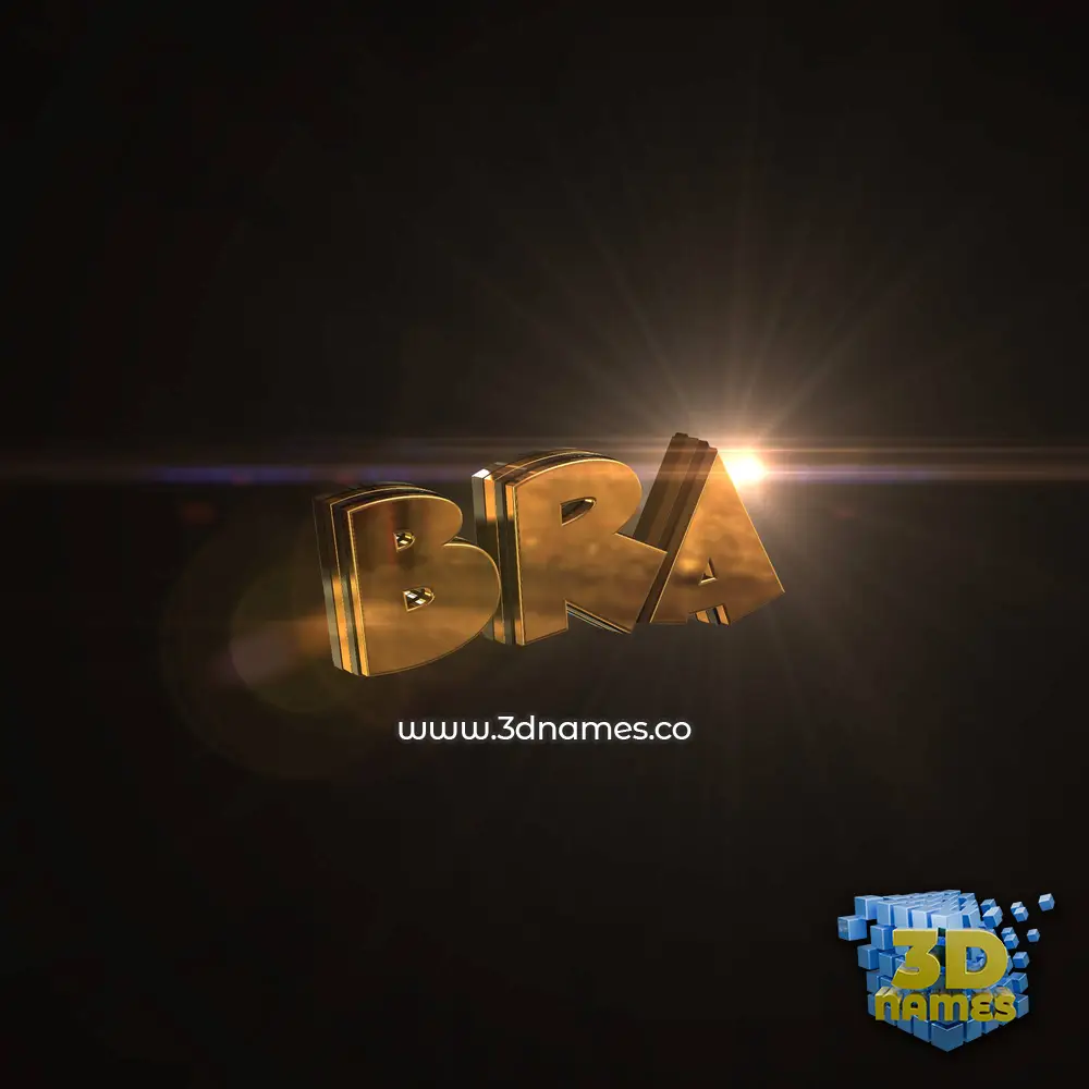 bra in Golden Sparkle style - 3D name wallpaper