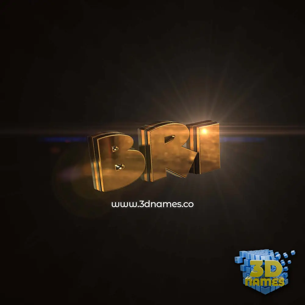 bri in Golden Sparkle style - 3D name wallpaper