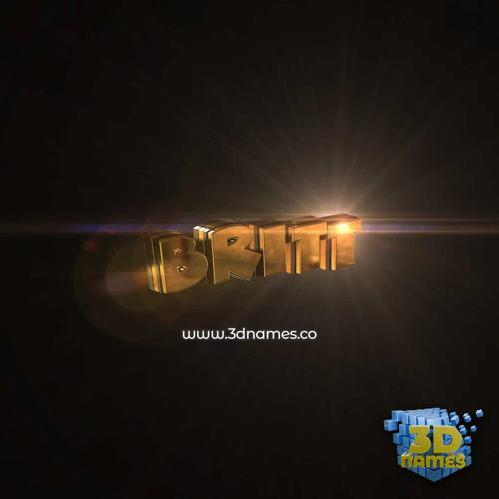 britt in Golden Sparkle style - 3D name wallpaper