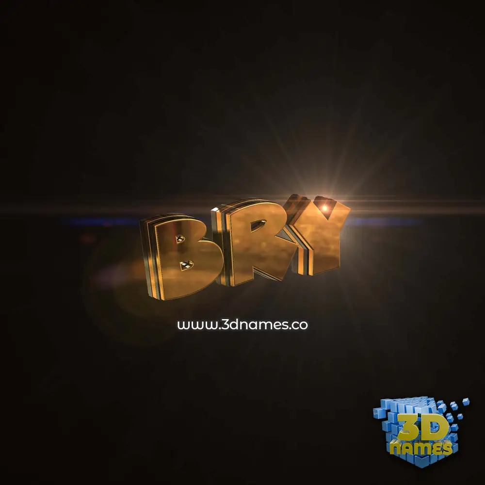 bry in Golden Sparkle style - 3D name wallpaper