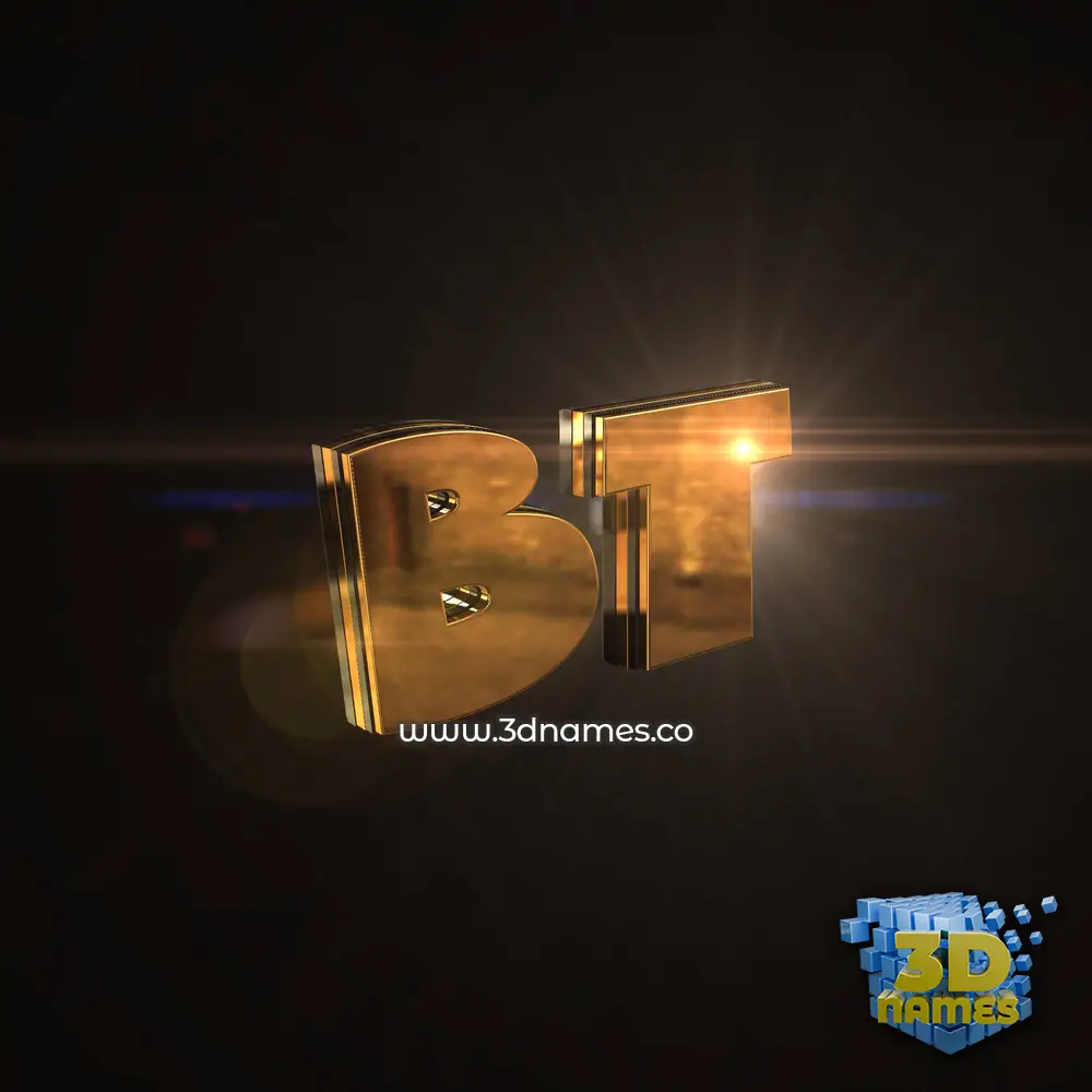 bt in Golden Sparkle style - 3D name wallpaper