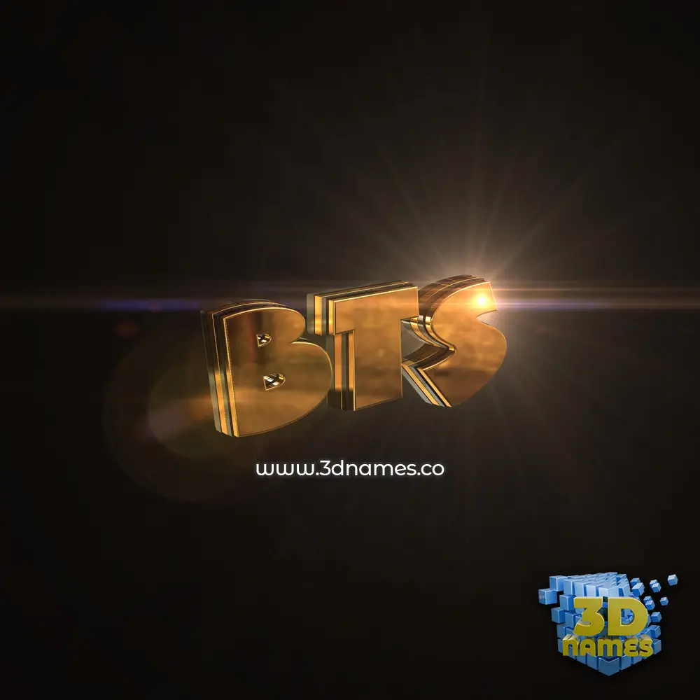 bts in Golden Sparkle style - 3D name wallpaper