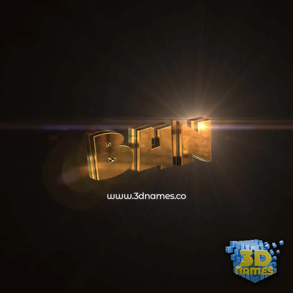 bun in Golden Sparkle style - 3D name wallpaper