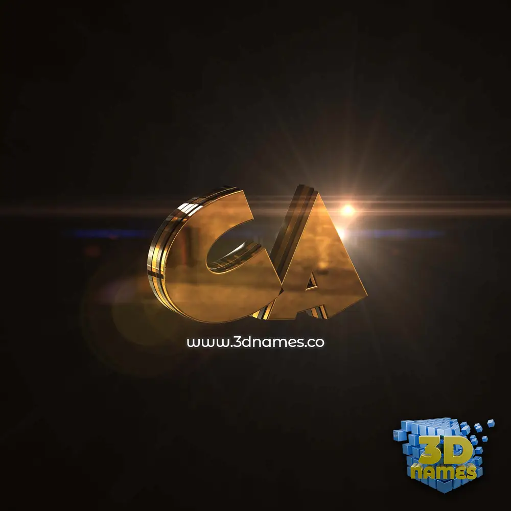 ca in Golden Sparkle style - 3D name wallpaper
