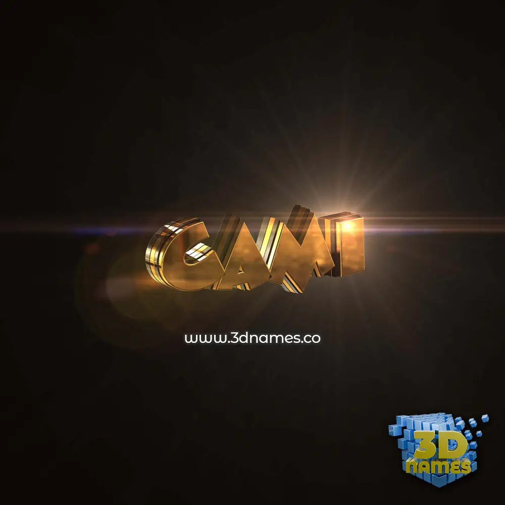 cami in Golden Sparkle style - 3D name wallpaper