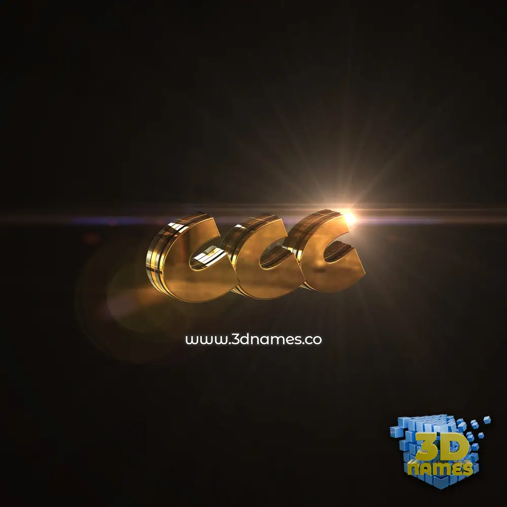ccc in Golden Sparkle style - 3D name wallpaper