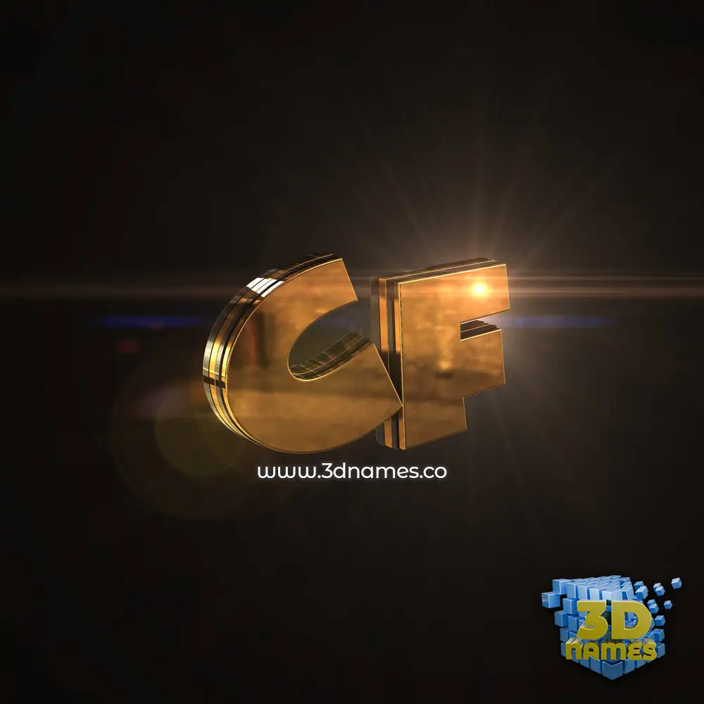 cf in Golden Sparkle style - 3D name wallpaper