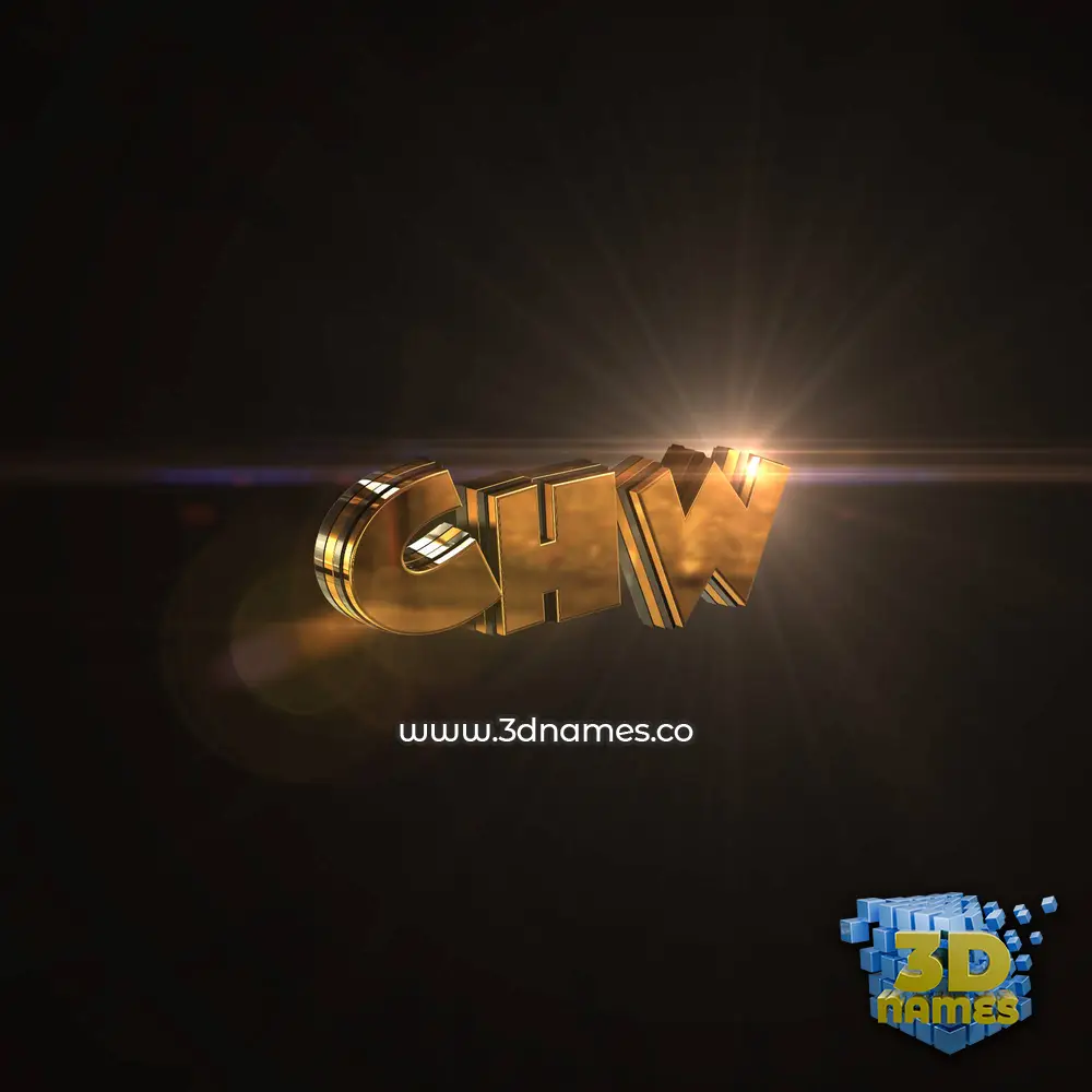 chw in Golden Sparkle style - 3D name wallpaper