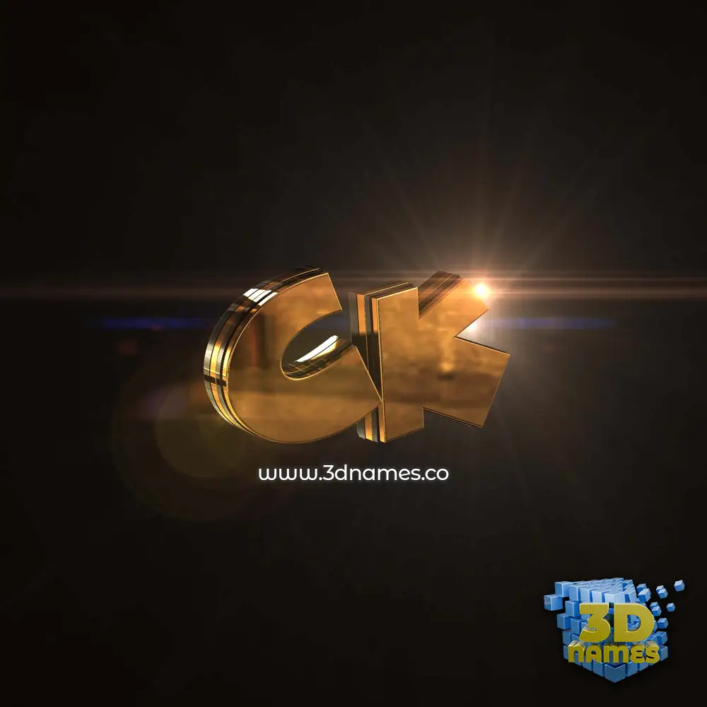 ck in Golden Sparkle style - 3D name wallpaper