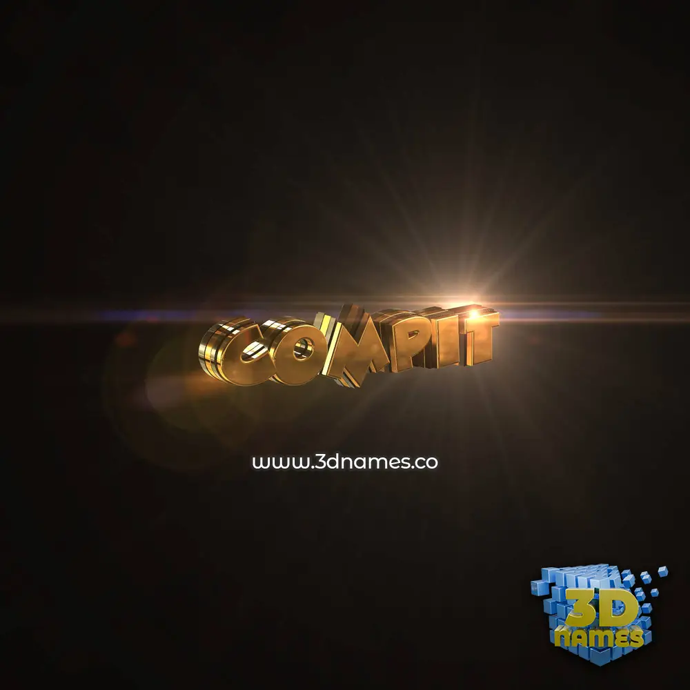 compit in Golden Sparkle style - 3D name wallpaper