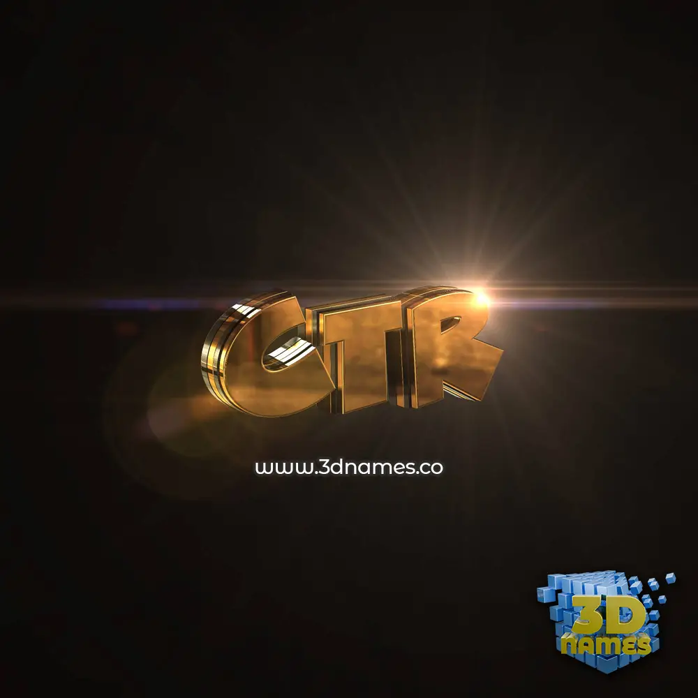ctr in Golden Sparkle style - 3D name wallpaper