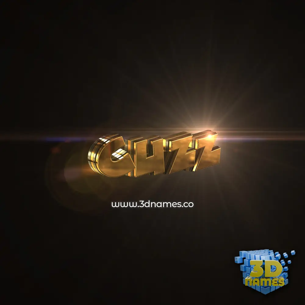 cuzz in Golden Sparkle style - 3D name wallpaper