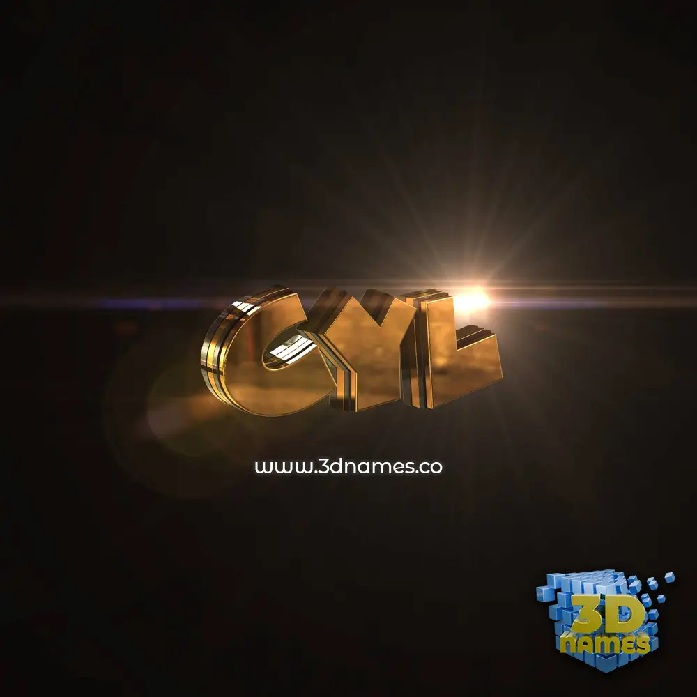 cyl in Golden Sparkle style - 3D name wallpaper