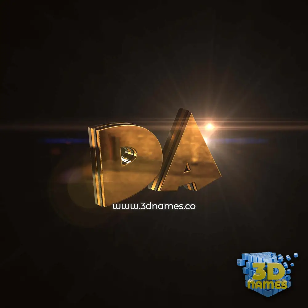 da in Golden Sparkle style - 3D name wallpaper