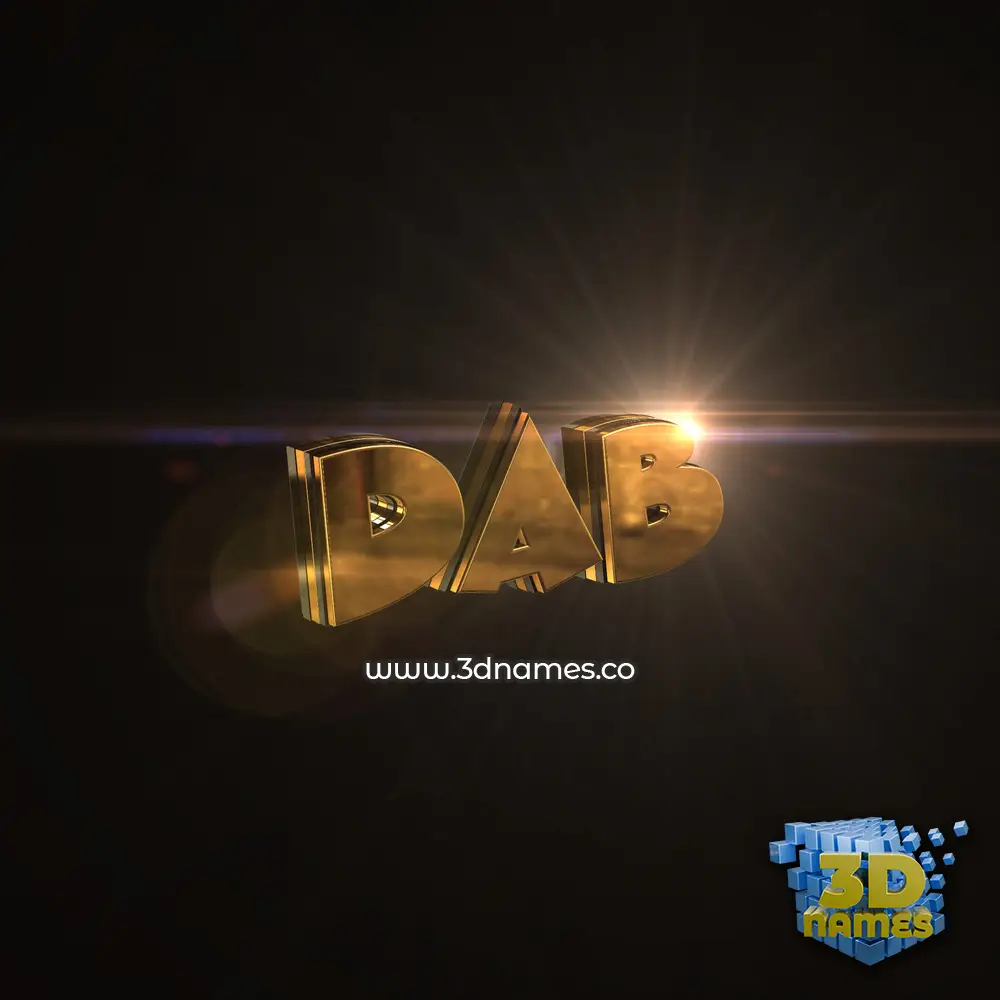 dab in Golden Sparkle style - 3D name wallpaper