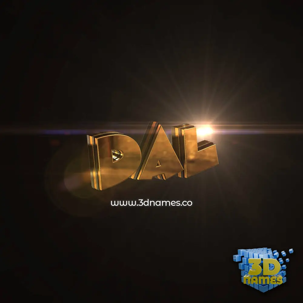 dal in Golden Sparkle style - 3D name wallpaper