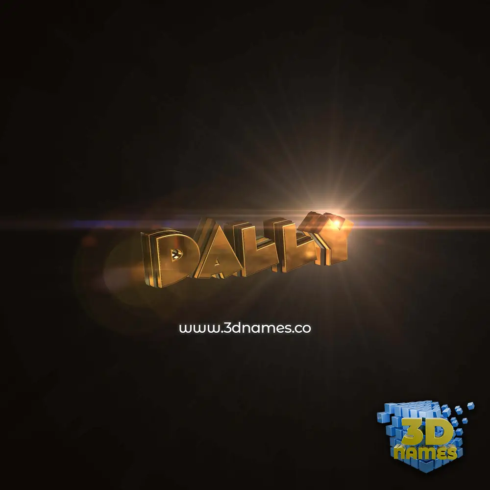 dally in Golden Sparkle style - 3D name wallpaper