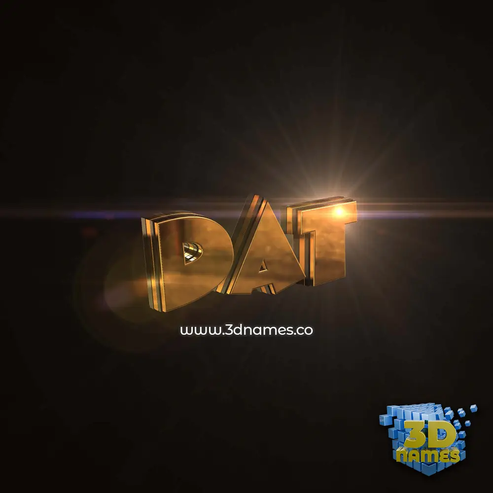 dat in Golden Sparkle style - 3D name wallpaper