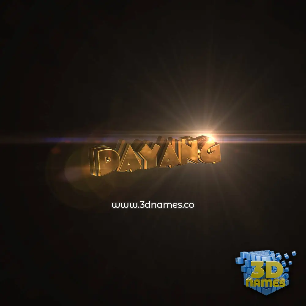 dayang in Golden Sparkle style - 3D name wallpaper