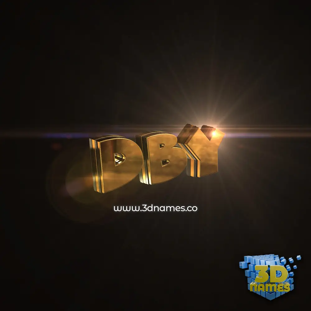 dby in Golden Sparkle style - 3D name wallpaper