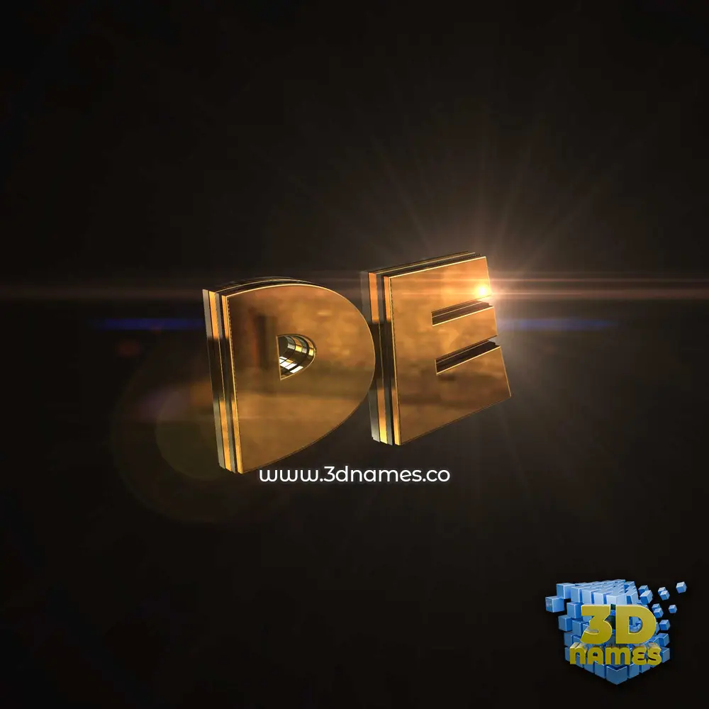 de in Golden Sparkle style - 3D name wallpaper