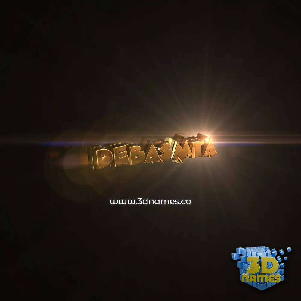 debasmta in Golden Sparkle style - 3D name wallpaper