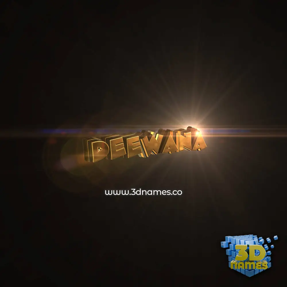 deewana in Golden Sparkle style - 3D name wallpaper